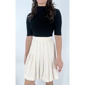 Vintage Express Cream Ivory Pleated Mini Skirt Size 7/8 Small